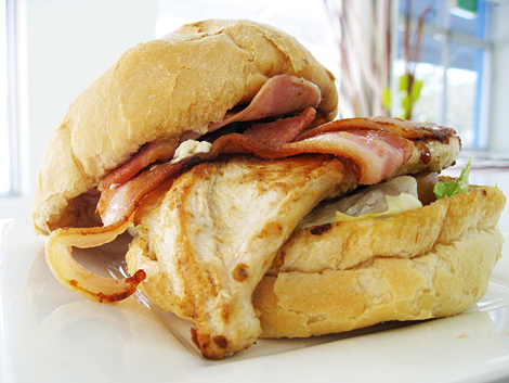 Chicken BLT burger from The Chook Shed at Frances Bay Drive.