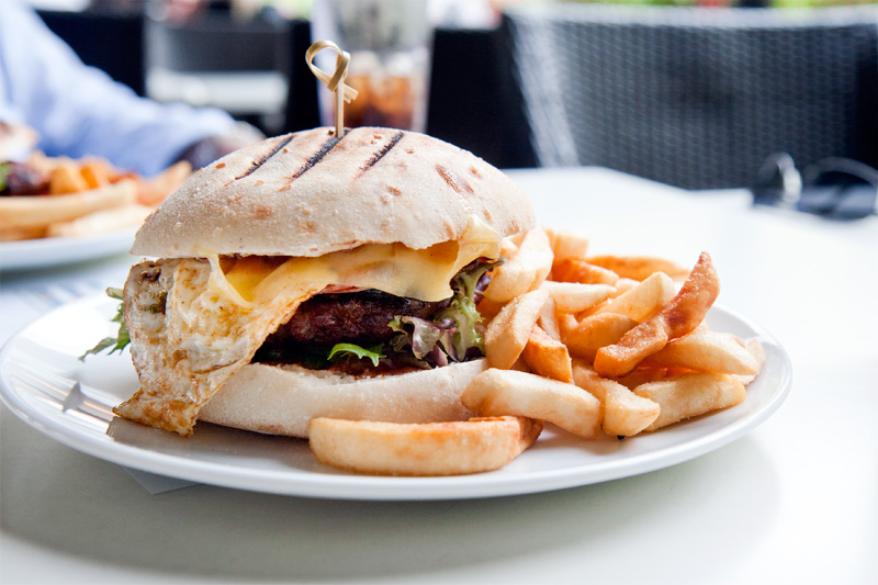 The Cav Burger and chips