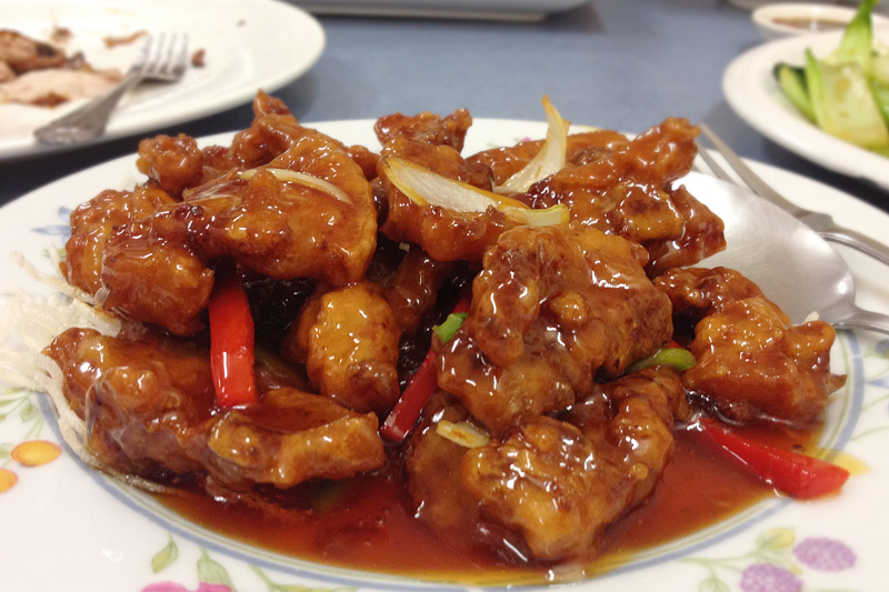 Pork spare ribs with plum sauce